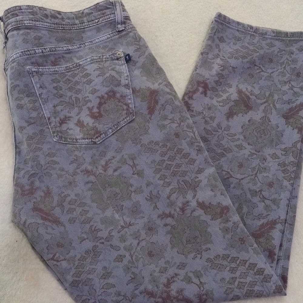 Anthropologie Pilcro and the Letterpress Blue Floral Boho Paisley Jeans 31 - Picture 3 of 12